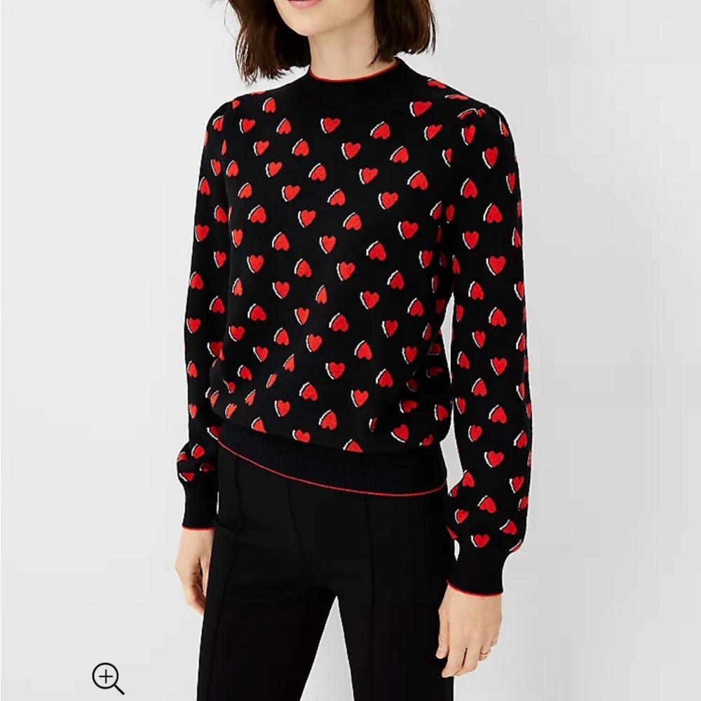 Ann Taylor Heart Sweater Online Exclusive
